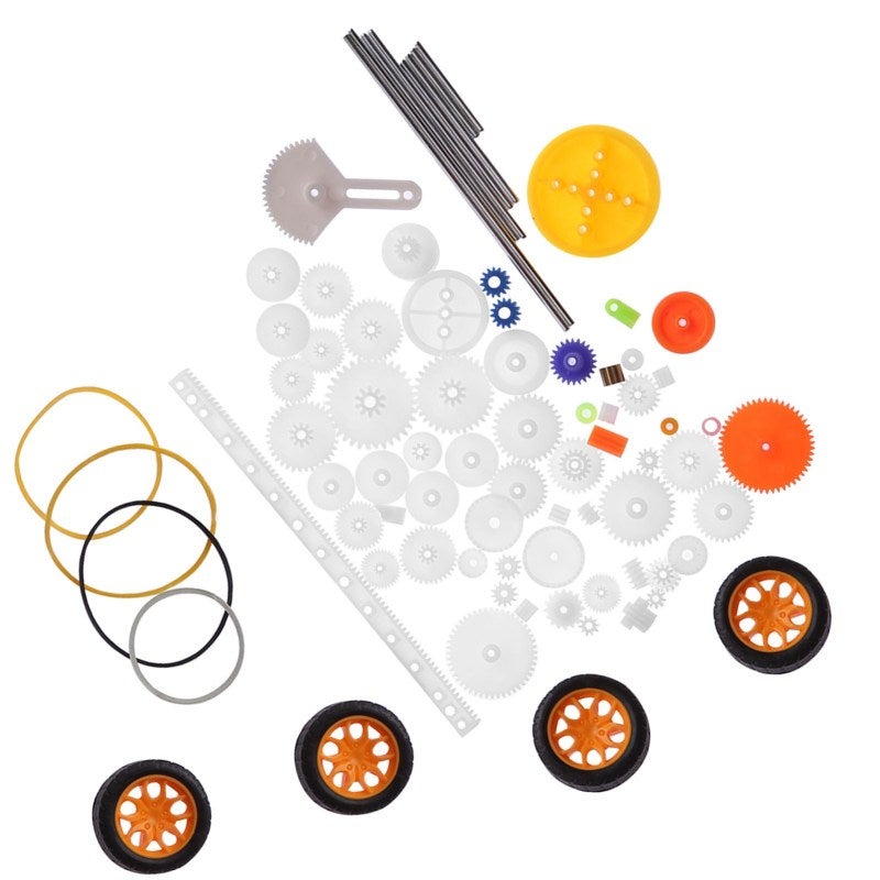 Plastic Gear Set 78 Pieces Cylindrical Gears Axles Tires Bushings Rack - Wearable Replacement Spare Accessories for DIY Projects - Image 5