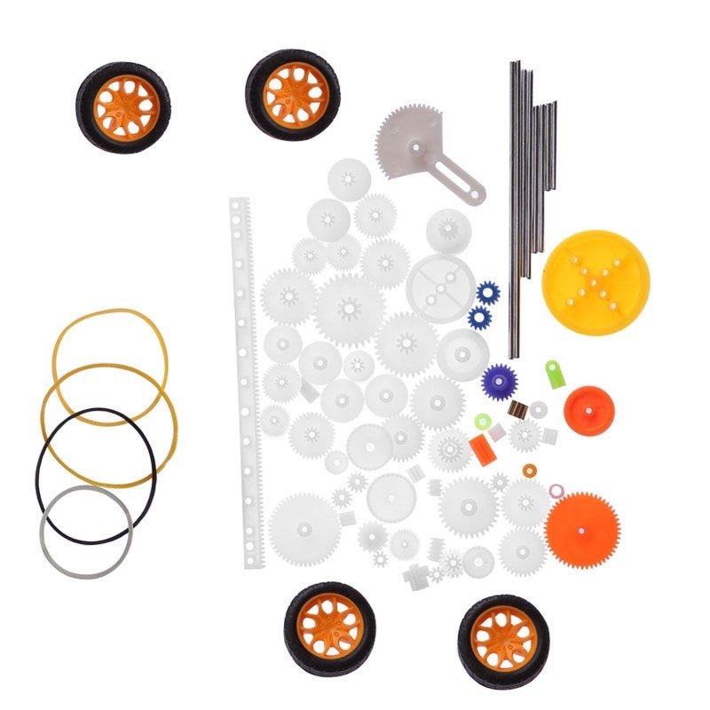 Plastic Gear Set 78 Pieces Cylindrical Gears Axles Tires Bushings Rack - Wearable Replacement Spare Accessories for DIY Projects - Image 3