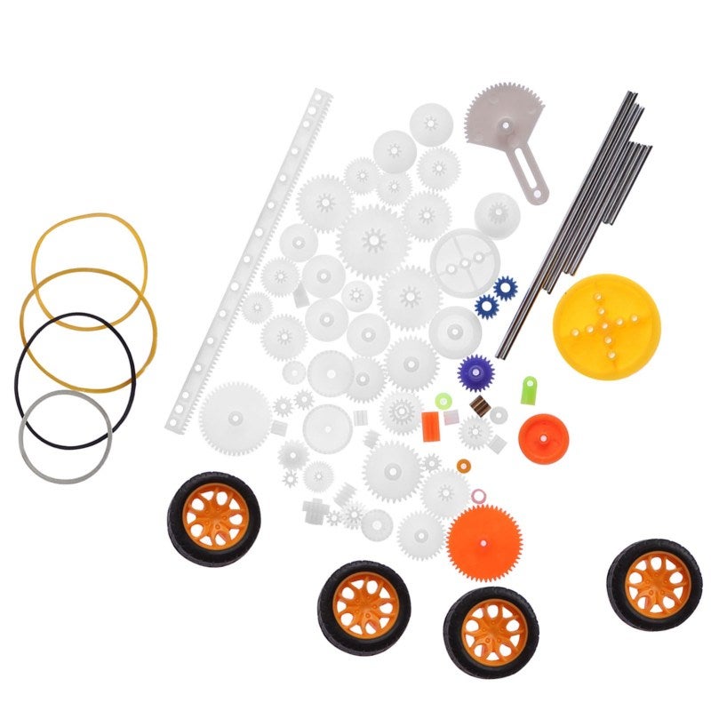 Plastic Gear Set 78 Pieces Cylindrical Gears Axles Tires Bushings Rack - Wearable Replacement Spare Accessories for DIY Projects - Image 4