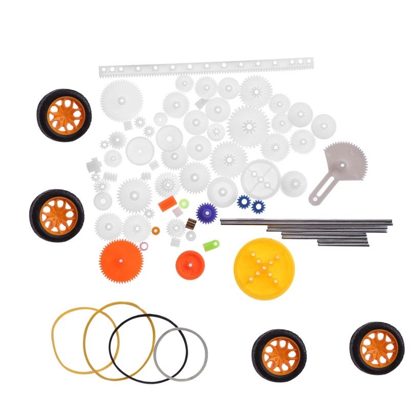 Plastic Gear Set 78 Pieces Cylindrical Gears Axles Tires Bushings Rack - Wearable Replacement Spare Accessories for DIY Projects - Image 2