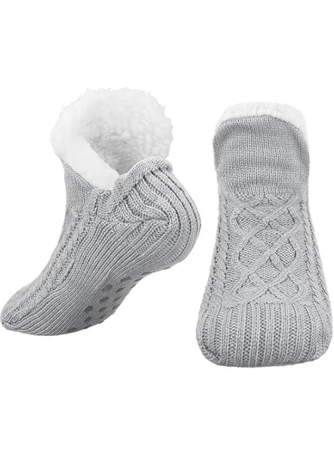جوارب نسائية، جوارب ناعمة ودافئة مبطنة بالفليس ومضادة للانزلاق، جوارب منزلية للفتيات، جوارب دافئة، جوارب أرضية، حافة على شكل حرف V، مريحة وغير ضيقة، للغرفة النوم، المنزل، غرفة النوم الجامعية أو المكتب - Image 1