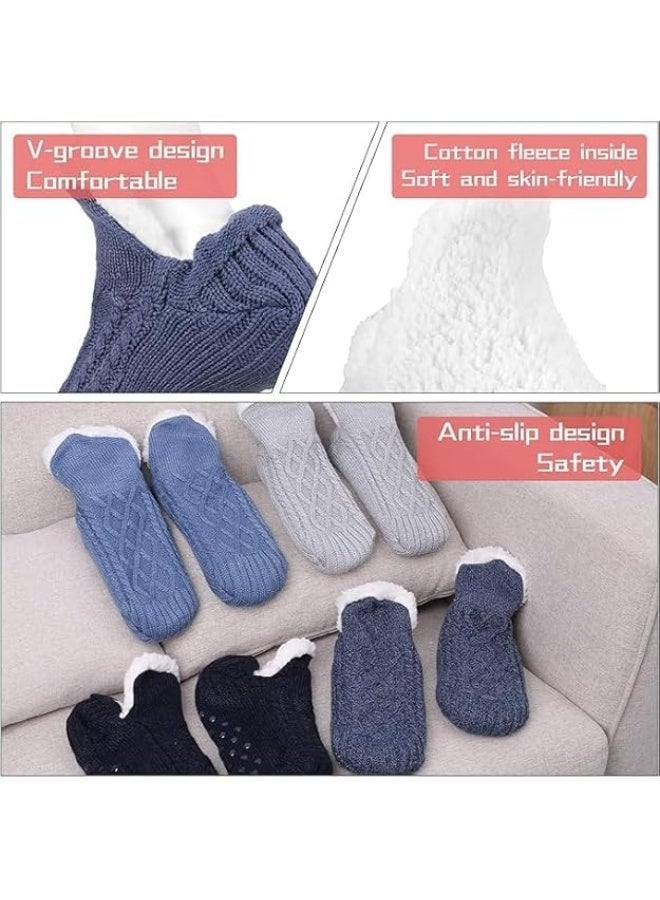 جوارب نسائية، جوارب ناعمة ودافئة مبطنة بالفليس ومضادة للانزلاق، جوارب منزلية للفتيات، جوارب دافئة، جوارب أرضية، حافة على شكل حرف V، مريحة وغير ضيقة، للغرفة النوم، المنزل، غرفة النوم الجامعية أو المكتب - Image 4