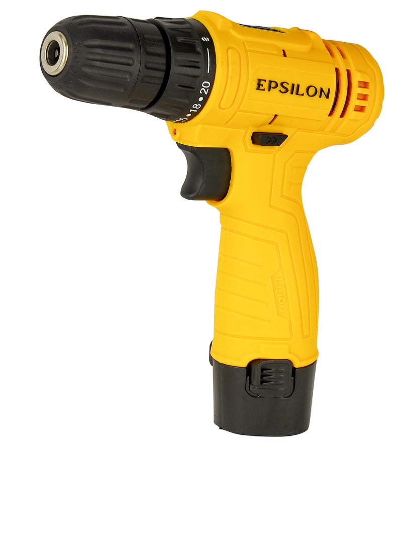 Epsilon - Epsilon 12V Cordless Drill- EPSCD1557- Chuck Size 3/8*10 mm, Perfect for Home and Business, No Load Speed 0-1250 RPM, - Image 1