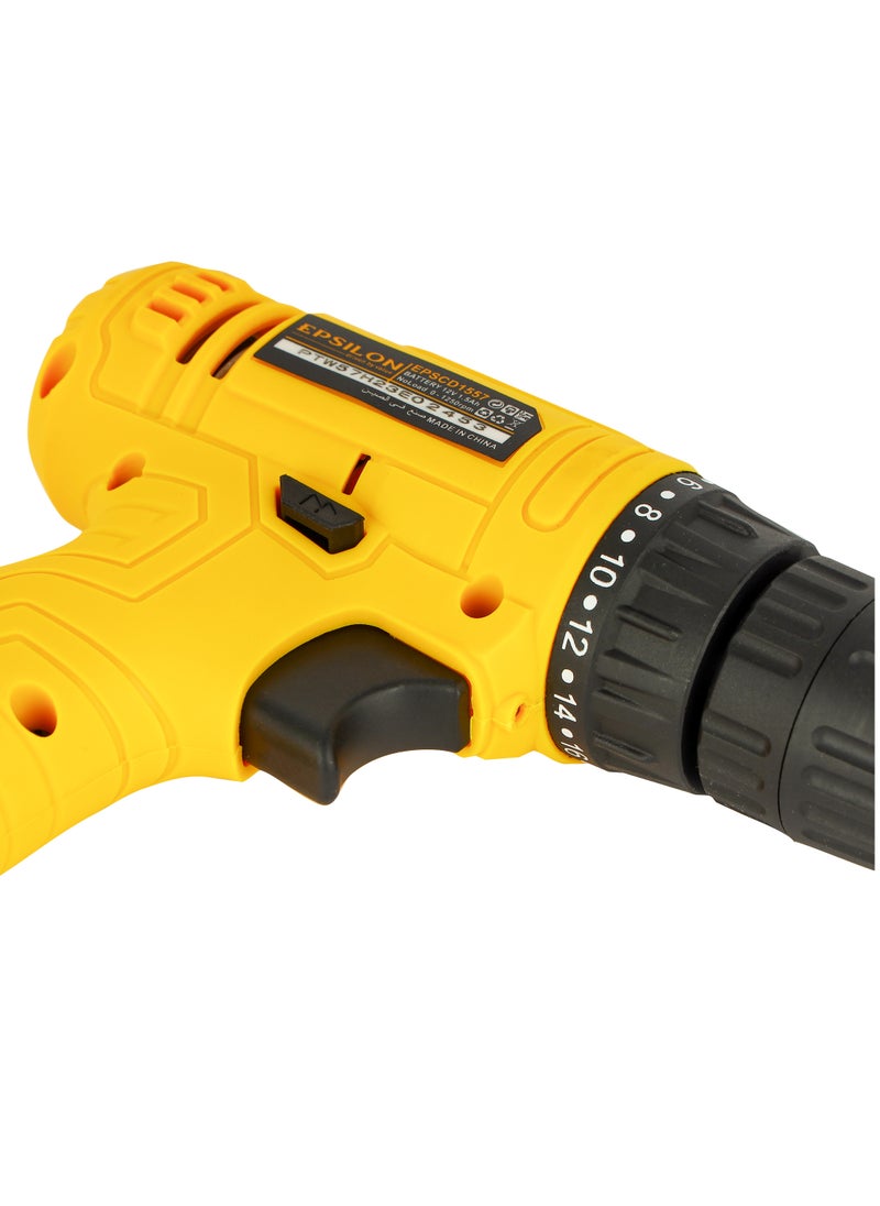 Epsilon - Epsilon 12V Cordless Drill- EPSCD1557- Chuck Size 3/8*10 mm, Perfect for Home and Business, No Load Speed 0-1250 RPM, - Image 1