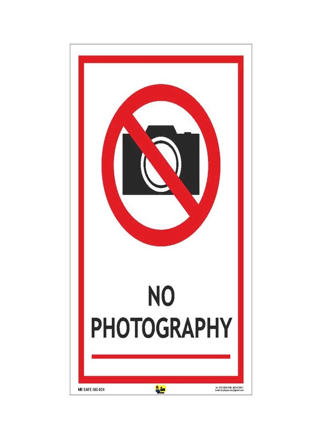 Mr. Safe No Photography Sign PVC Sticker A5 (5.8 inch X 8.2 inch) - Image 1