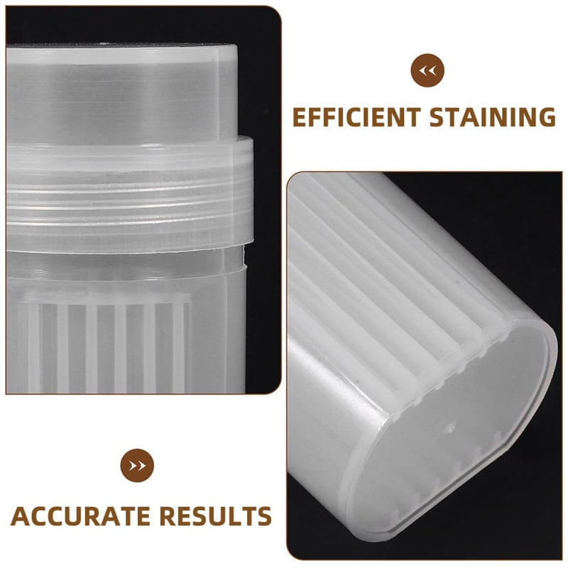 Plastic Circular Slide Staining Jar 3pcs with Lid for Microscope Pathology Laboratory Use - Image 4