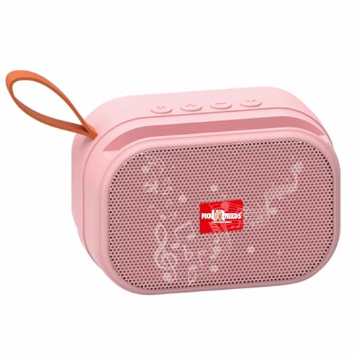 Pick Ur Needs Rechargeable Wireless Bluetooth Speaker 2 Side Bass Loudspeaker with USB/TF Card Support Portable 5 W (Pink) - Image 1