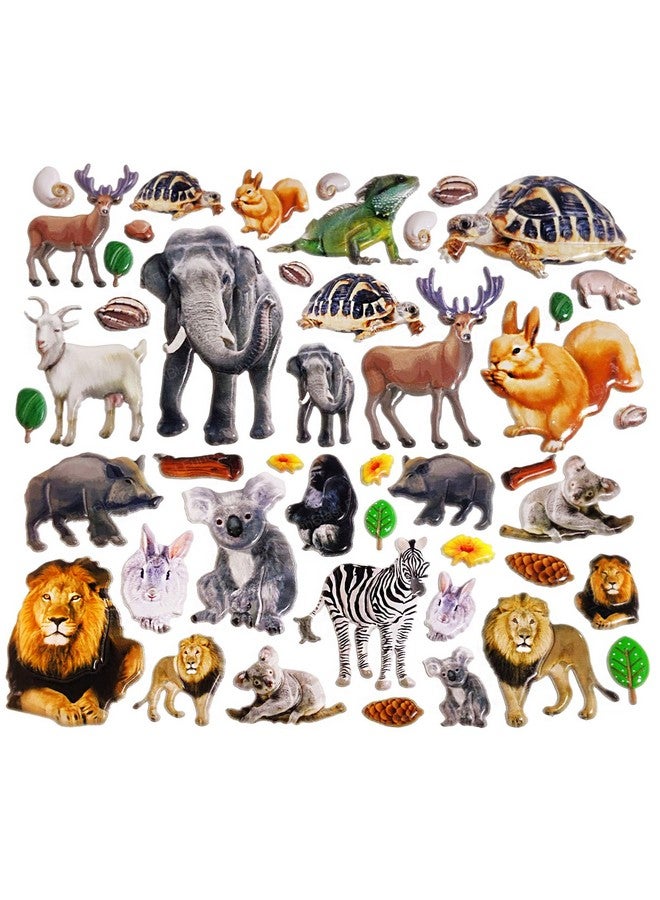 FunBlast Animal Figure Stickers for Kids- 2 Sheets, 40+ Stickers for Kids, 3D Puffy Kawaii Stickers for Boys, Cute Stickers, Aesthetic Sticker, Foam Stickers for Kids, Craft Stickers (Multicolor) - Image 1