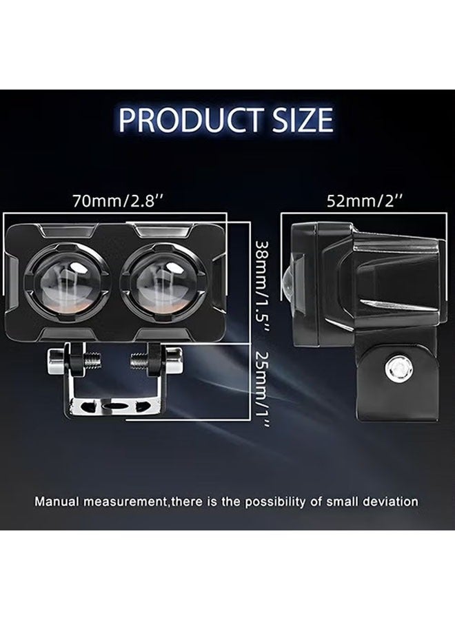 Ailily 2PCS Motorcycle Led Pods,Driving Light Super Spotlight Offroad Fog Light,Automotive Light Bar IP68 Waterproof for Jeep Motorcycle SUV - Image 4