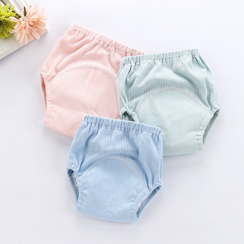 Rib children's waterproof learning pants four-layer gauze infant training pants breathable washable cloth diapers baby diapers Pink 80 yards - Image 5