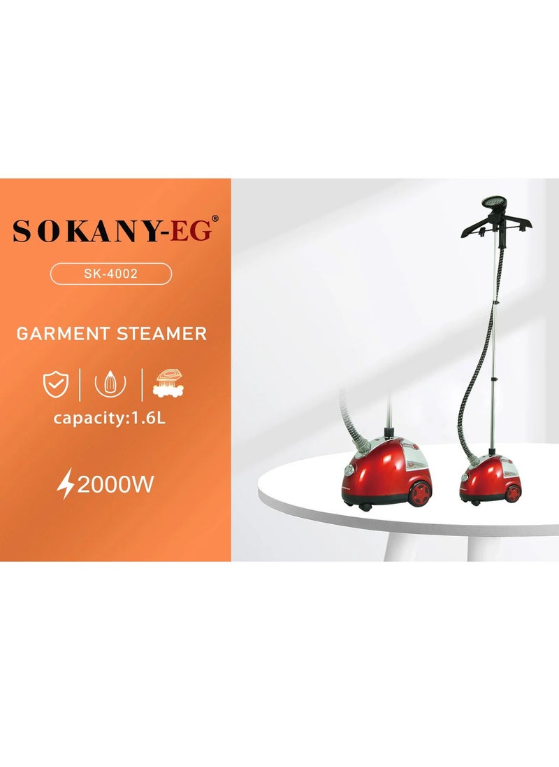 sokany Steamer for Clothes Standing, Foldable Garment Steamer, with Adjustable Ironing Board, Pole Hanger and Detachable Tank, Powerful Fabric Steamer Iron, Perfect for Household, 2000W  - Image 2