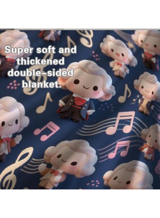 عام بطانية رقيقة من الفانيلا الكرتونية للأطفال والرضع (دافئة ومريحة، ومناسبة للنوم والألعاب) 70 سم * 100 سم - Image 5