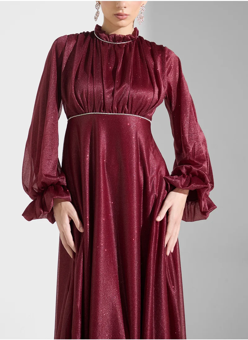 Khizana A-Line Dress With Pufff Sleeves
