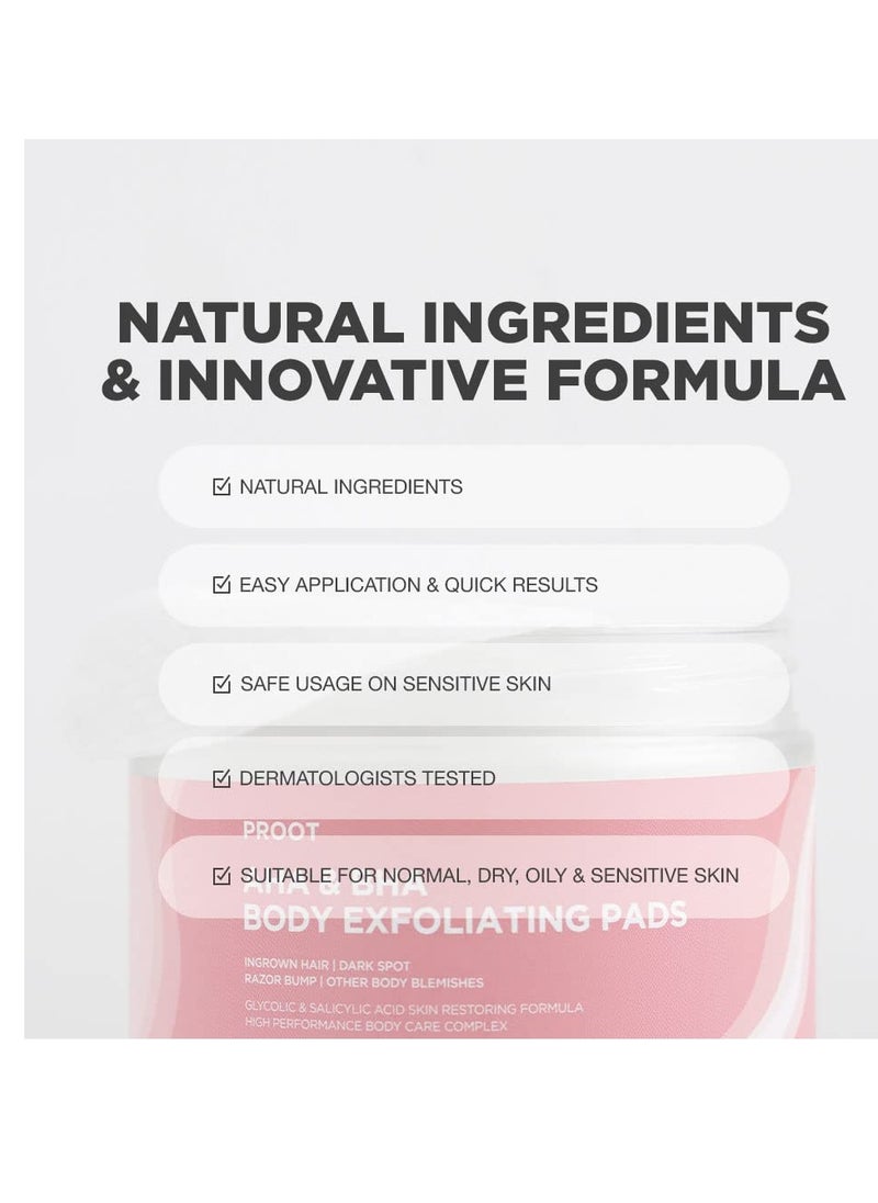 Proot - Butt Scrub Wash + Ingrown Hair Pads Bundle | Exfoliating Booty Scrub Wash and Cotton Pads for KP Bumps, Strawberry Skin, Ingrown Hairs, Butt Acne and Other Body Blemishes - Image 1