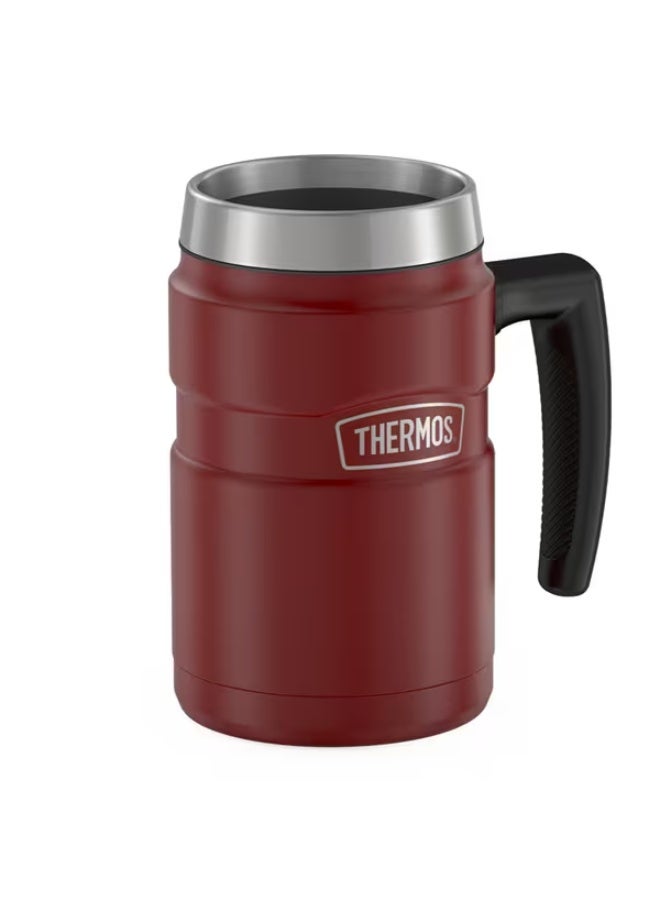 ترموس كوب قهوة من الفولاذ المقاوم للصدأ معزول بتفريغ الهواء، لون أحمر ريفي، سعة 16 أونصة - Image 3
