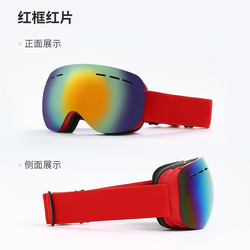 Qi Ta Unisex Double-Layer Anti-Fog Ski Goggles for Adults, Large Lens Outdoor Cycling Glasses, Compatible with Prescription Glasses - Image 1