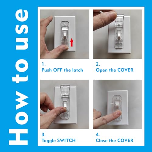 LRANFOW Light Switch Guard Cover, 2 ChildProof Wall Switch Guard Cover for Toggle Light Switch Protects Your Lights or Circuits from being Accidentally Turned On or Off - Image 5