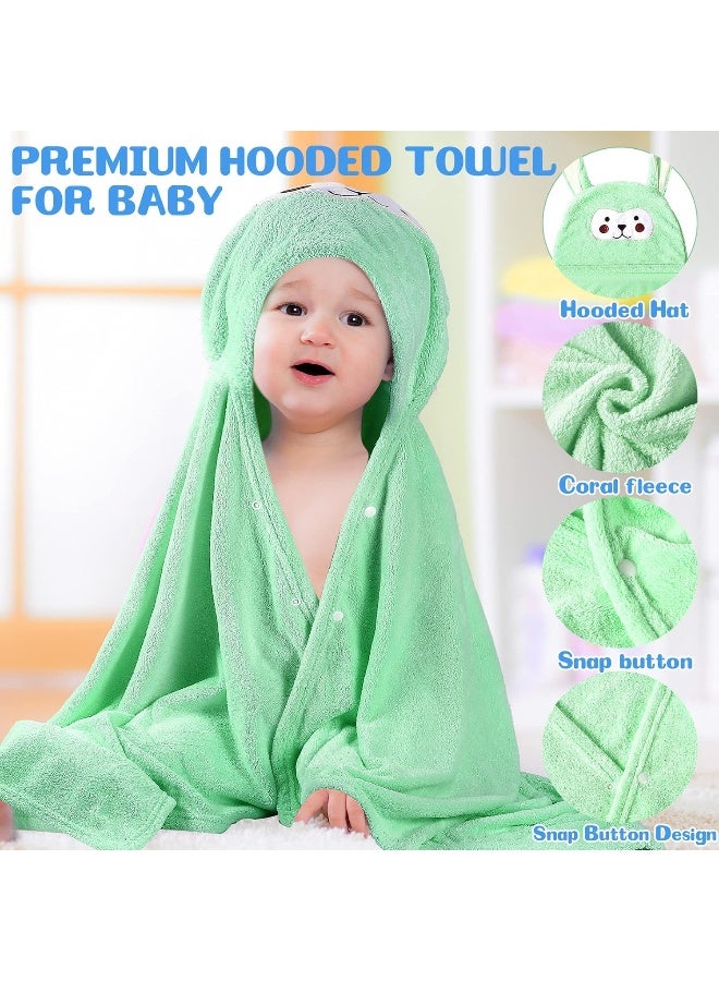 Kenning 4 Pack Baby Bath Towel 28 x 55 Inch Soft Hooded Towel Wrap for Boys Girls - Image 3