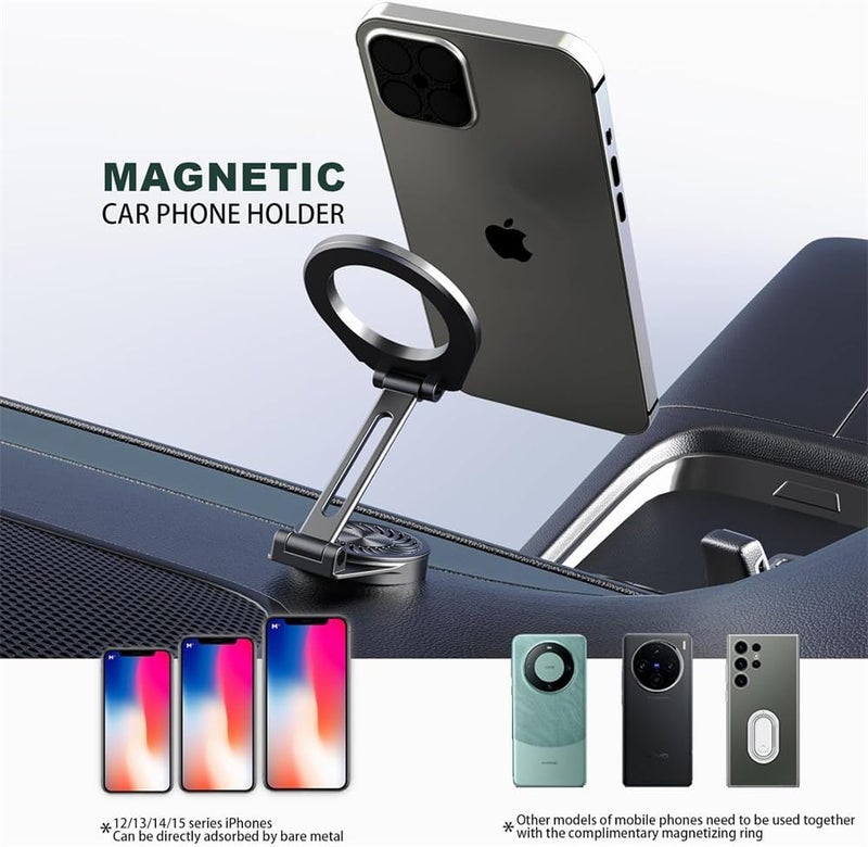 Phone Car Mount, Adjustable Magnetic Holder with Fragrance Diffuser for iPhone & Other Smartphones - Image 2