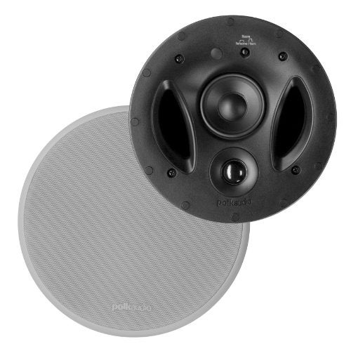 Polk Audio 70-RT 3-Way in-Ceiling Speaker (2.5” Driver, 7” Sub) - The Vanishing Series | Power Port | Paintable Grille | Dual Band-Pass Bass Ports White - Image 1