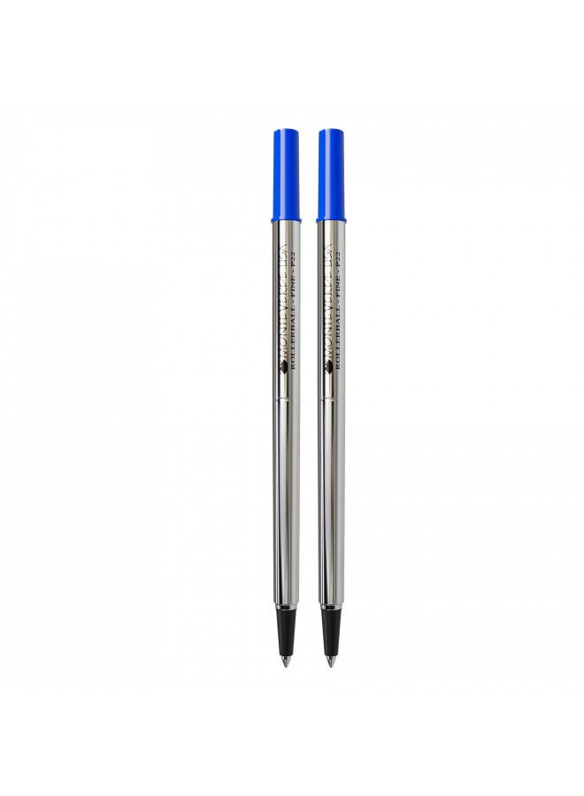 Monteverde Rollerball Refill to Fit Parker Rollerball Pens, Fine Point, Blue, 2 per Pack (P222BU) - Image 1