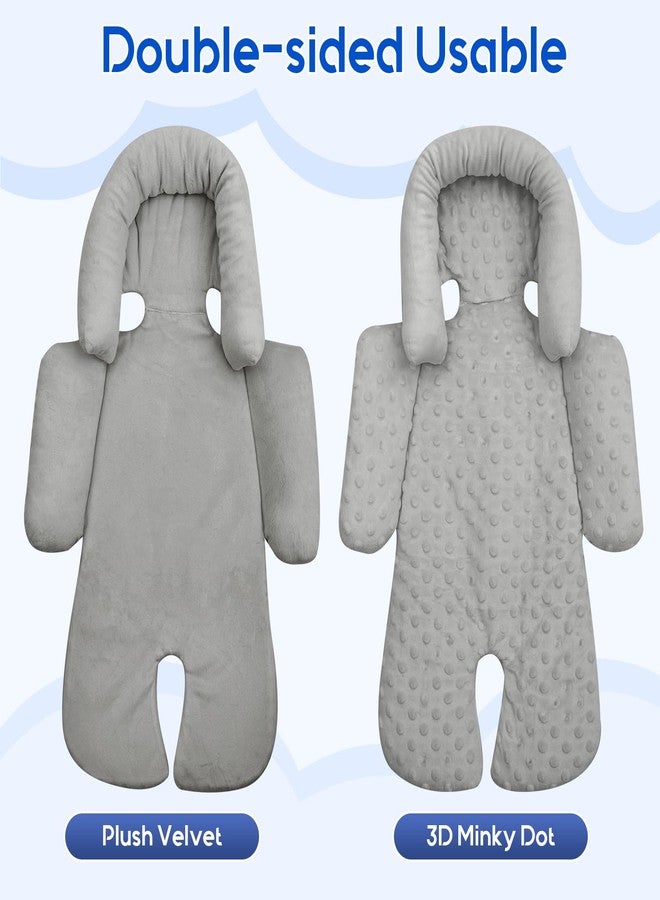Kaseeous Baby Car Seat Head Support with Extra 3 Strap Covers, Thickened Carseat Head Support for Infant, Reversible Car Seat Insert for Newborn, Breathable Baby Car Seat Cushion with Filled Natural Cotton - Image 4