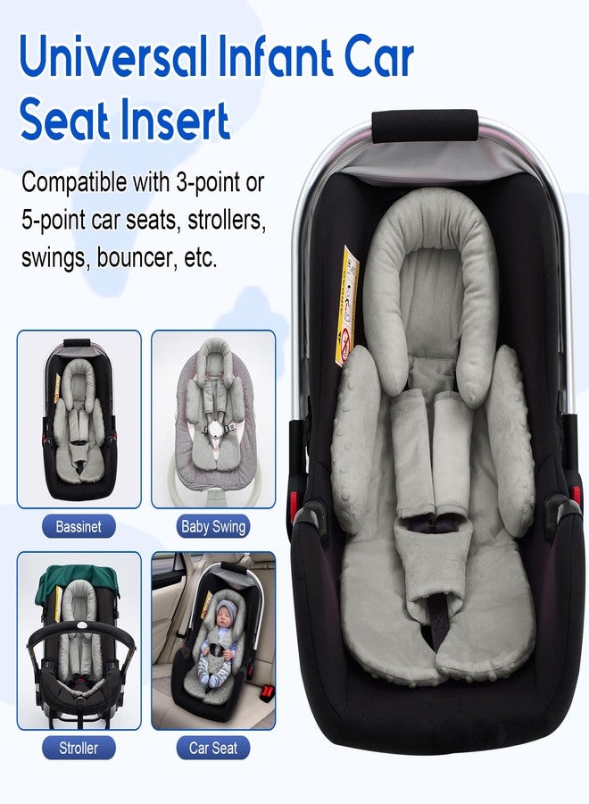 Kaseeous Baby Car Seat Head Support with Extra 3 Strap Covers, Thickened Carseat Head Support for Infant, Reversible Car Seat Insert for Newborn, Breathable Baby Car Seat Cushion with Filled Natural Cotton - Image 3
