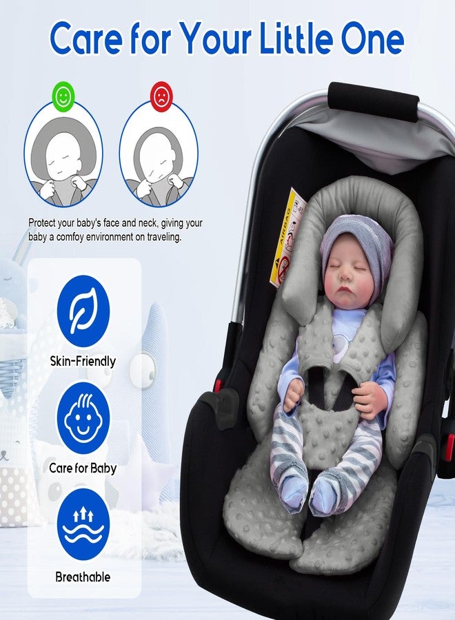 Kaseeous Baby Car Seat Head Support with Extra 3 Strap Covers, Thickened Carseat Head Support for Infant, Reversible Car Seat Insert for Newborn, Breathable Baby Car Seat Cushion with Filled Natural Cotton - Image 5