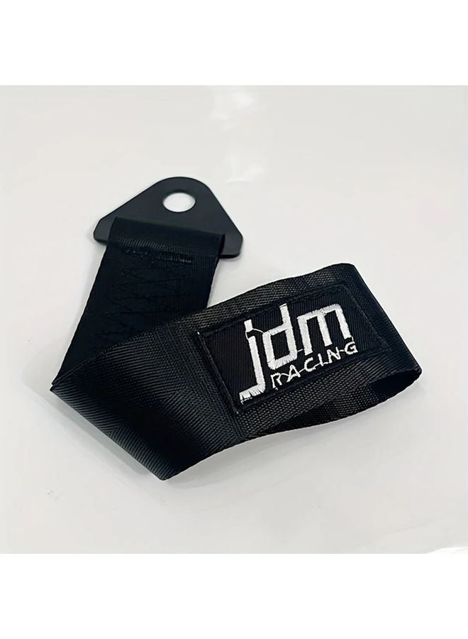 حزام سحب سيارة السباق JDM أصفر بدون برغي قابل للتعديل من النايلون والحديد سعة الاستعادة 2 طن - Image 4