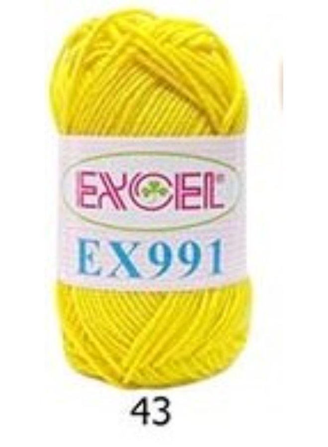 Excel EX991 Crochet Yarn Yellow 43 - Image 1
