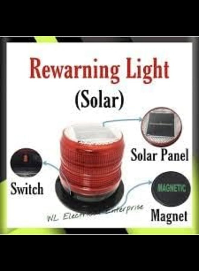 عباسلي ضوء تحذير شمسي مغناطيسي لاسلكي برتقالي - Image 2