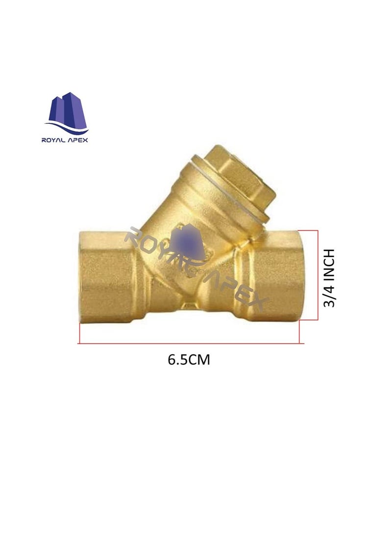 Brass Female Threaded Y Shaped Brass Strainer Filter Valve for Water, HVAC & Plumping Application (3/4 Inch)  - Image 3