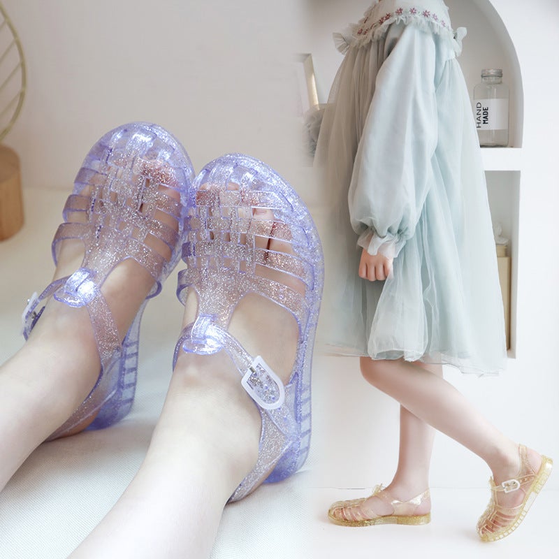 Summer All-Match New Men'S And Women'S Small And Medium-Sized Children'S Hole Shoes Covered Head Jelly Flash Baby Roman Beach Sandals - Image 4