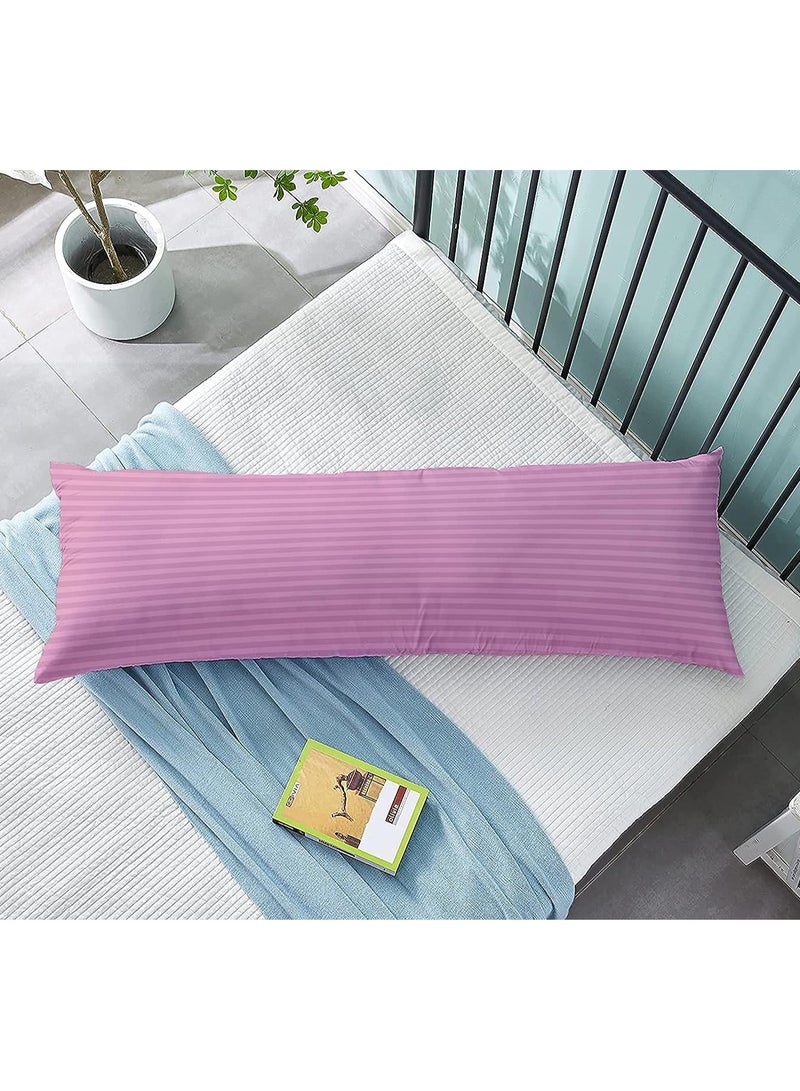DubaiGallery Long Body Pillow 1pc, Fabric: 100% Polyester 85 GSM Microfiber 1 cm Stripe Super Soft, Filling: 1300 gm Hollow Fiber Comfort Size: 45 x 120 cm  - Image 1