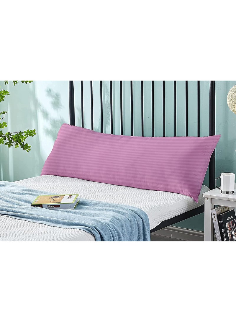 DubaiGallery Long Body Pillow 1pc, Fabric: 100% Polyester 85 GSM Microfiber 1 cm Stripe Super Soft, Filling: 1300 gm Hollow Fiber Comfort Size: 45 x 120 cm  - Image 2