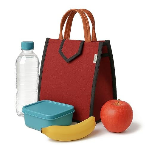 FREDDO-Lunch Bag for Office, School, Tiffin Pouch Bag, Hot & Cold Lunch Box Bags for Men and Women (Maroon) Pack of 1 Piece - Image 1