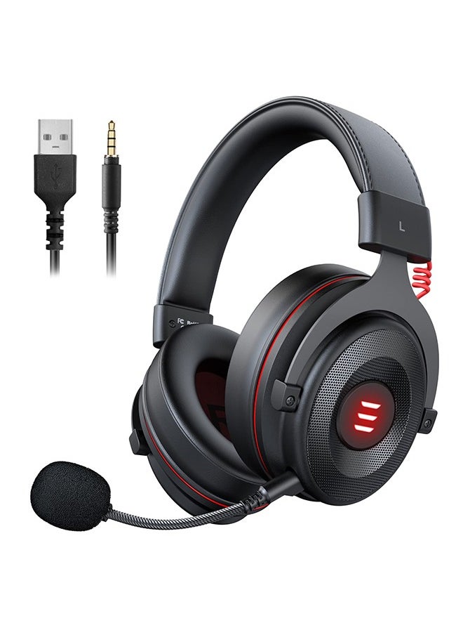 EKSA E900 Pro USB Gaming Headset-Gaming Headphones with 7.1 Surround Sound, PS4/PS5 Headset Noise Cancelling PC Headset with Mic&LED Light, Compatible with PC, PS4, PS5, Xbox One Controller, Nintendo Switch  - Image 1