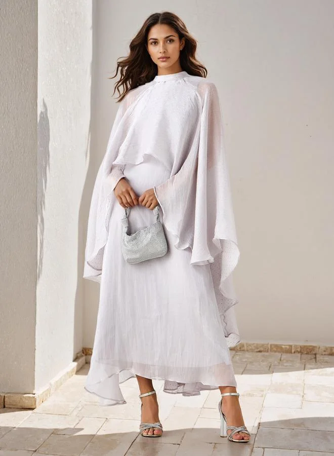 Iconic Iconic Embellished Cape Dress
