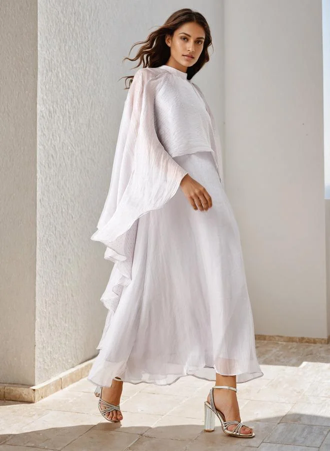 Iconic Embellished Cape Dress