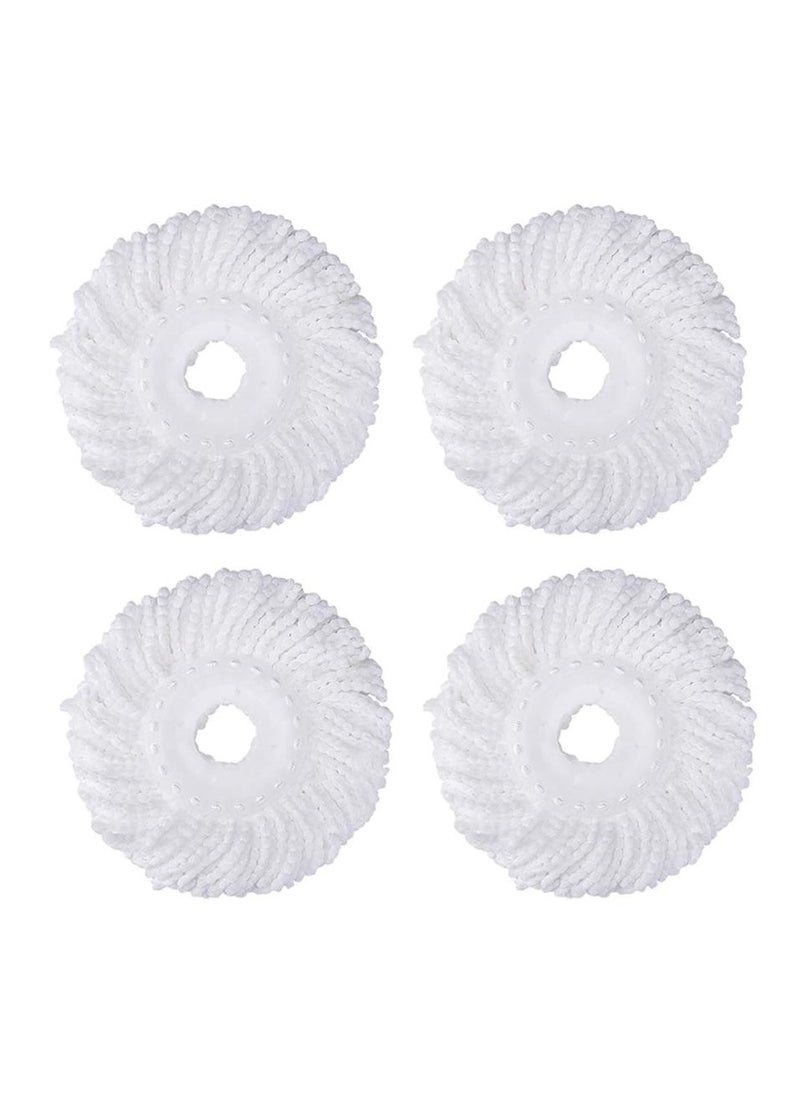 Zalcoon Spin Mop Replacement Head for 360°, Microfiber Mop Head Replacement Refills Round Shape Standard Size (Pack of 4 Pieces) (White)  - Image 1