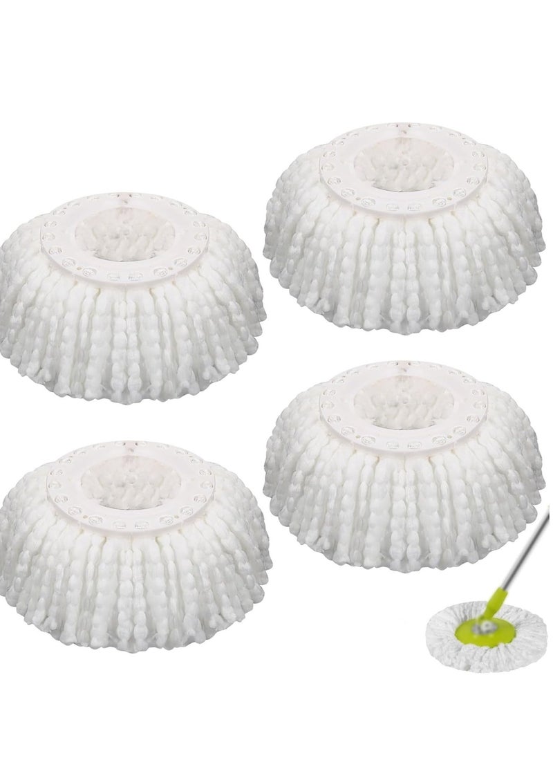 Zalcoon Spin Mop Replacement Head for 360°, Microfiber Mop Head Replacement Refills Round Shape Standard Size (Pack of 4 Pieces) (White)  - Image 1