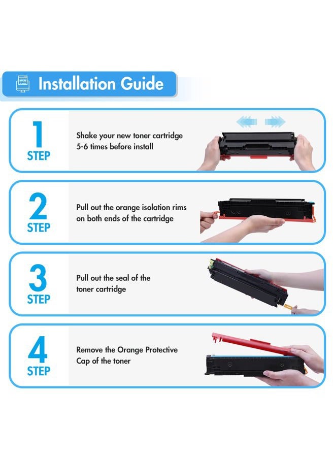 TRUE IMAGE 206X Toner Cartridges 4 Pack: 206A Set M283fdw Compatible Replacement for HP 206X 206A Color Pro MFP M283fdw M283cdw M255dw M283 M255 Printer W2110A W2110X High Yield Ink (with Chip -B/C/Y/M) - Image 4