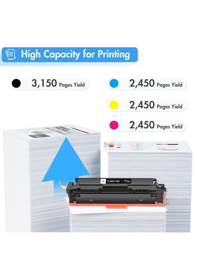 TRUE IMAGE 206X Toner Cartridges 4 Pack: 206A Set M283fdw Compatible Replacement for HP 206X 206A Color Pro MFP M283fdw M283cdw M255dw M283 M255 Printer W2110A W2110X High Yield Ink (with Chip -B/C/Y/M) - Image 3
