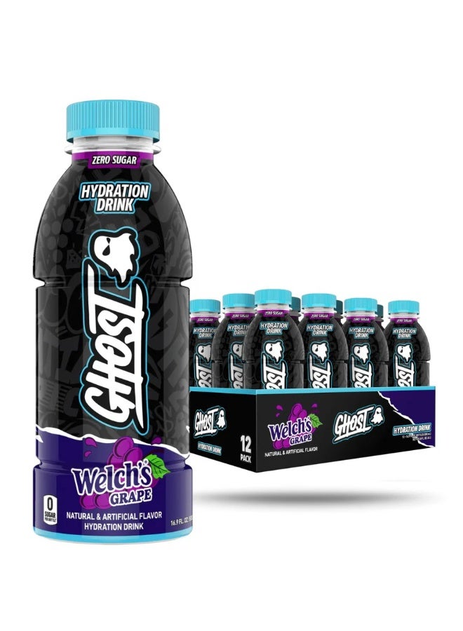 GHOST Hydration 500ml – Welch’s Grape Flavor – Pack of 12 - Image 1