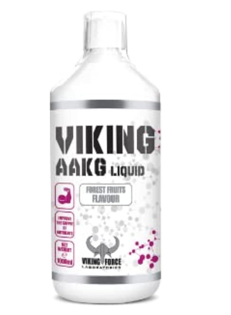 VIKING FORCE LABORATORIES Viking AAKG liquid- Forest Fruits Flavour Pre-workout supplement, 1000ml pack, Improved supply of nutrients - Image 1