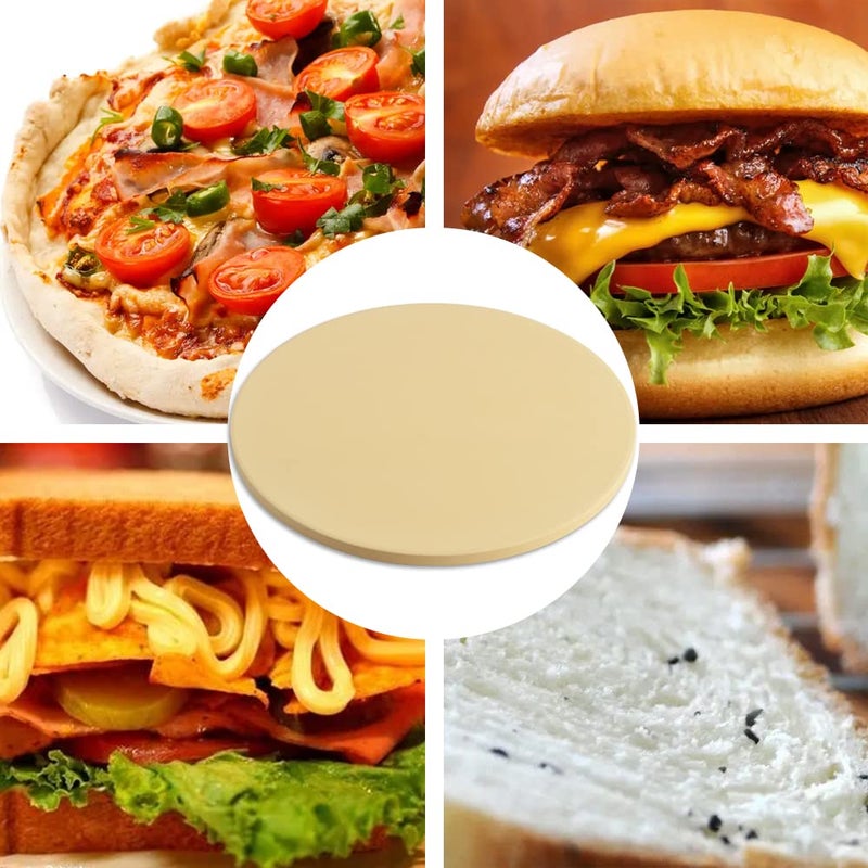 homEdge Pizza Stone Set, Heavy Duty Round Cordierite Baking Stone for Bread, Pizza, Thermal Shock Resistant Cooking Stone with Bamboo Pizza Peel Paddle for Oven and Grill-10 Inches (Diameter) - Image 3