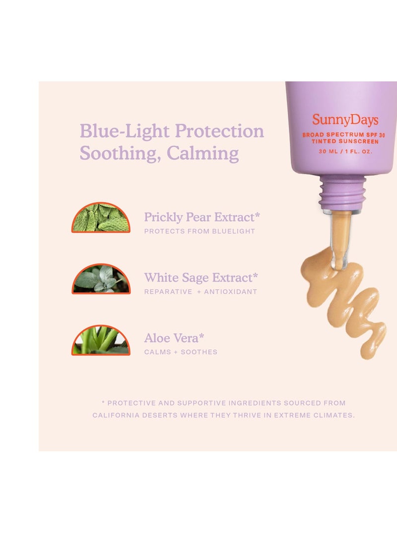 TOWER 28 Tower 28 Beauty SunnyDays SPF 30 Tinted Mineral Sunscreen - For Sensitive Skin - 2-in-1 Facial Broad Spectrum UVA/UVB Protection + Foundation - Shade 15 MELROSE - Light with Warm Undertones, 1 Fl Oz  - Image 2