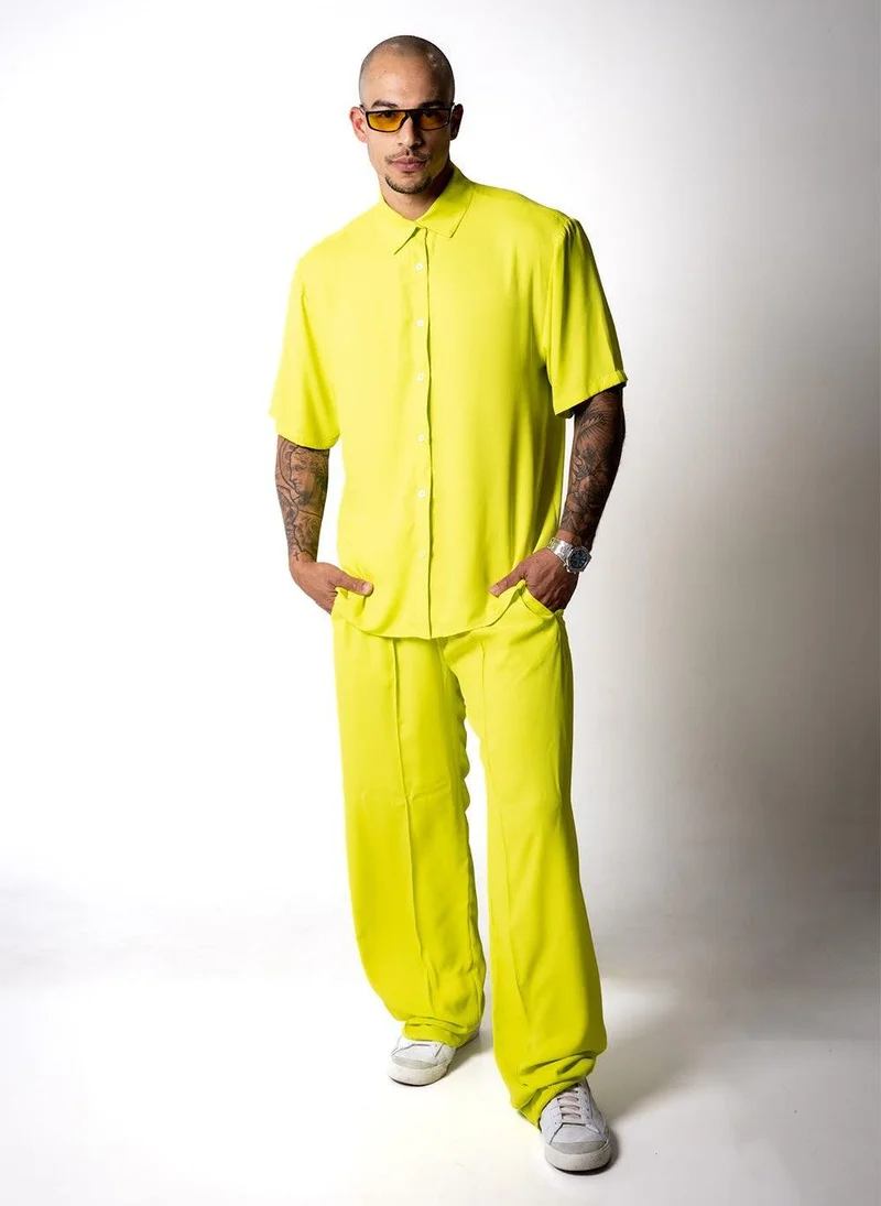 جانارا جونز Yellow Crepe Kyle Shirt