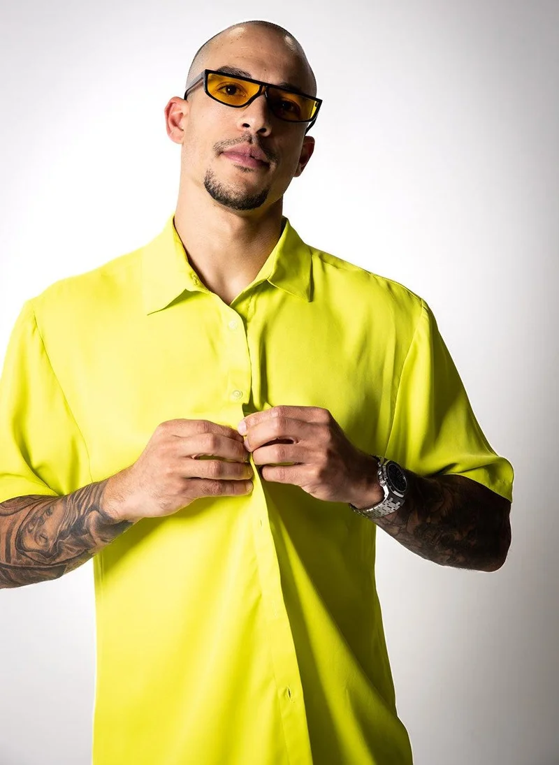 جانارا جونز Yellow Crepe Kyle Shirt