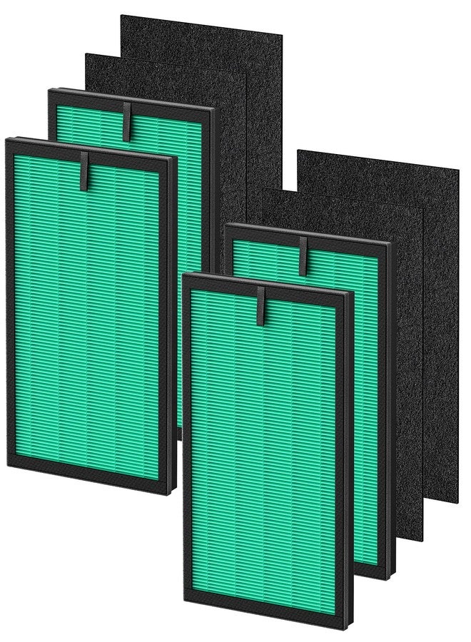 isingo 4 Pack DH-JHD08 Air Filter Replacement For VOOPNU, 5-in-1 Replacement Filter Compatible with VOOPNU DH-JHD08 Air Purifier, HEPA Washable Filter for Pollen, Pet Dander, Hair, Smell, Dust - Image 1